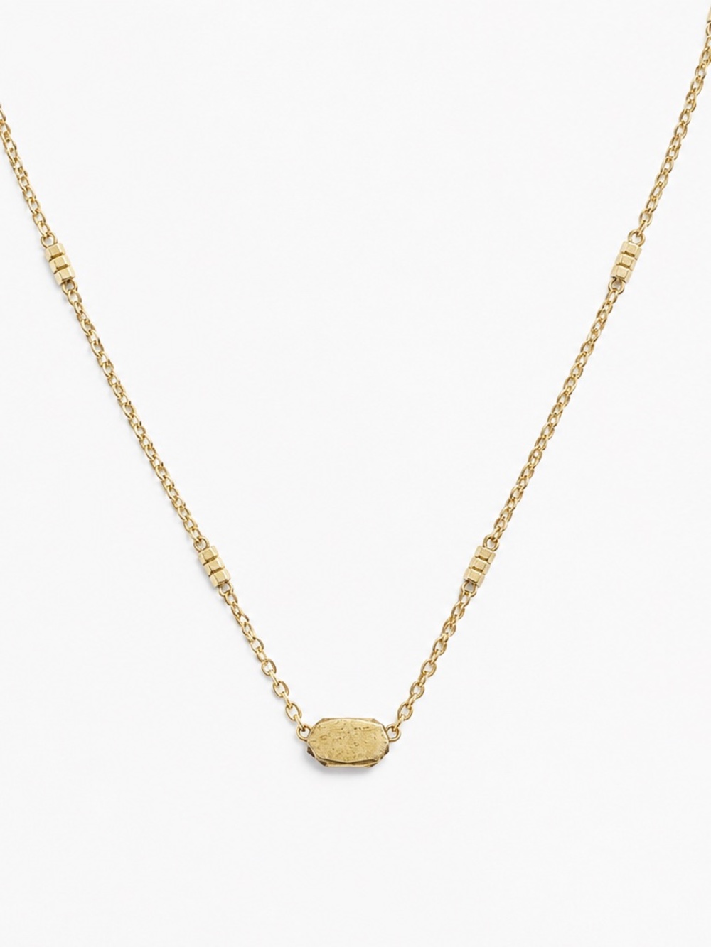 Retired Kendra Scott Gold Minimalist Hexagon Pendant Necklace - Picture 1 of 3